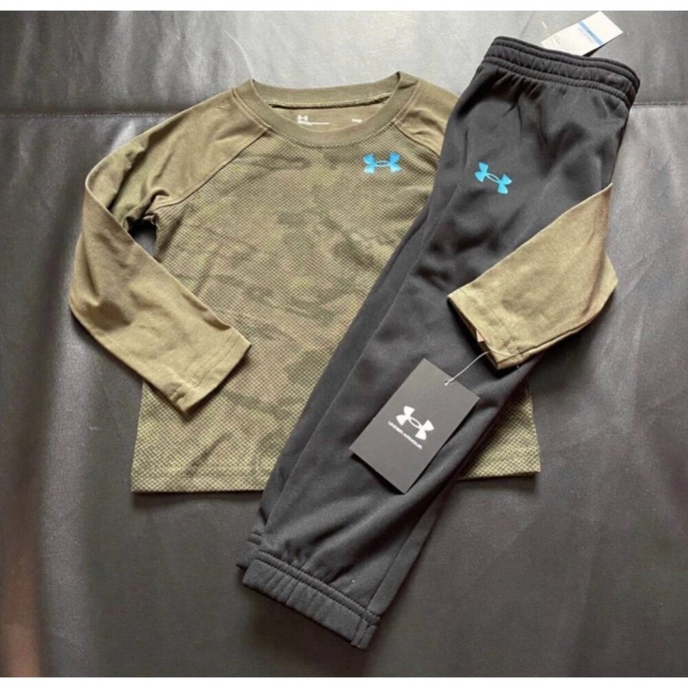 NWT Under Armour jogger & long sleeve tee set baby boys size 24M